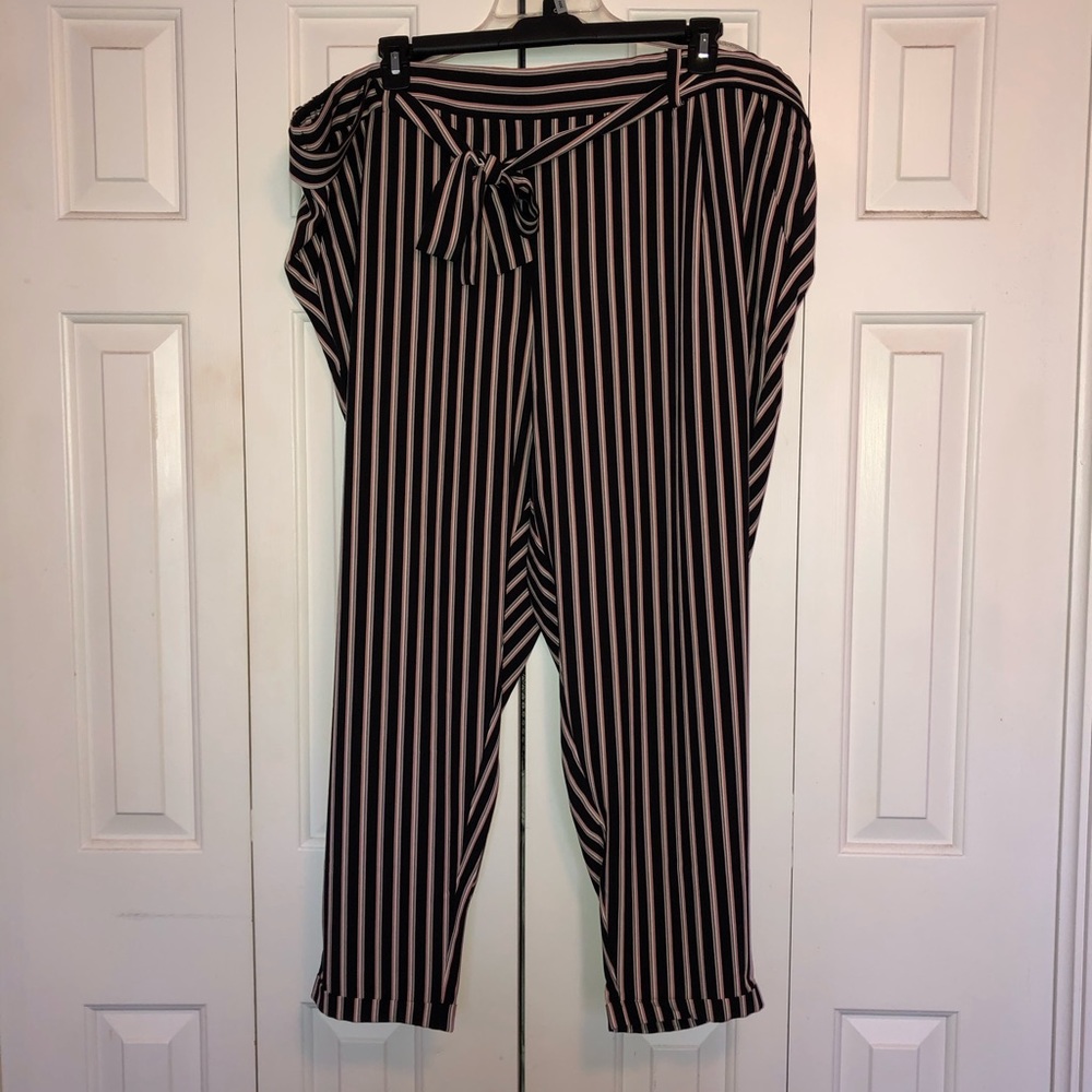 Striped Crepe Pants